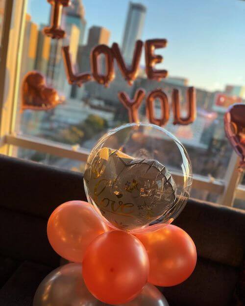 I love you message simple romantic balloon decoration ideas